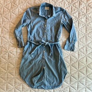 J. Crew Button Up Shirt Dress in Denim Chambray